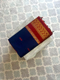Navy Blue & Maroon Kalyani Cotton Saree